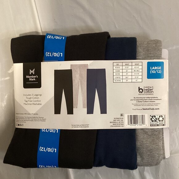 Member's Mark Girls' 3 Pack Legging - Picture 10 of 11